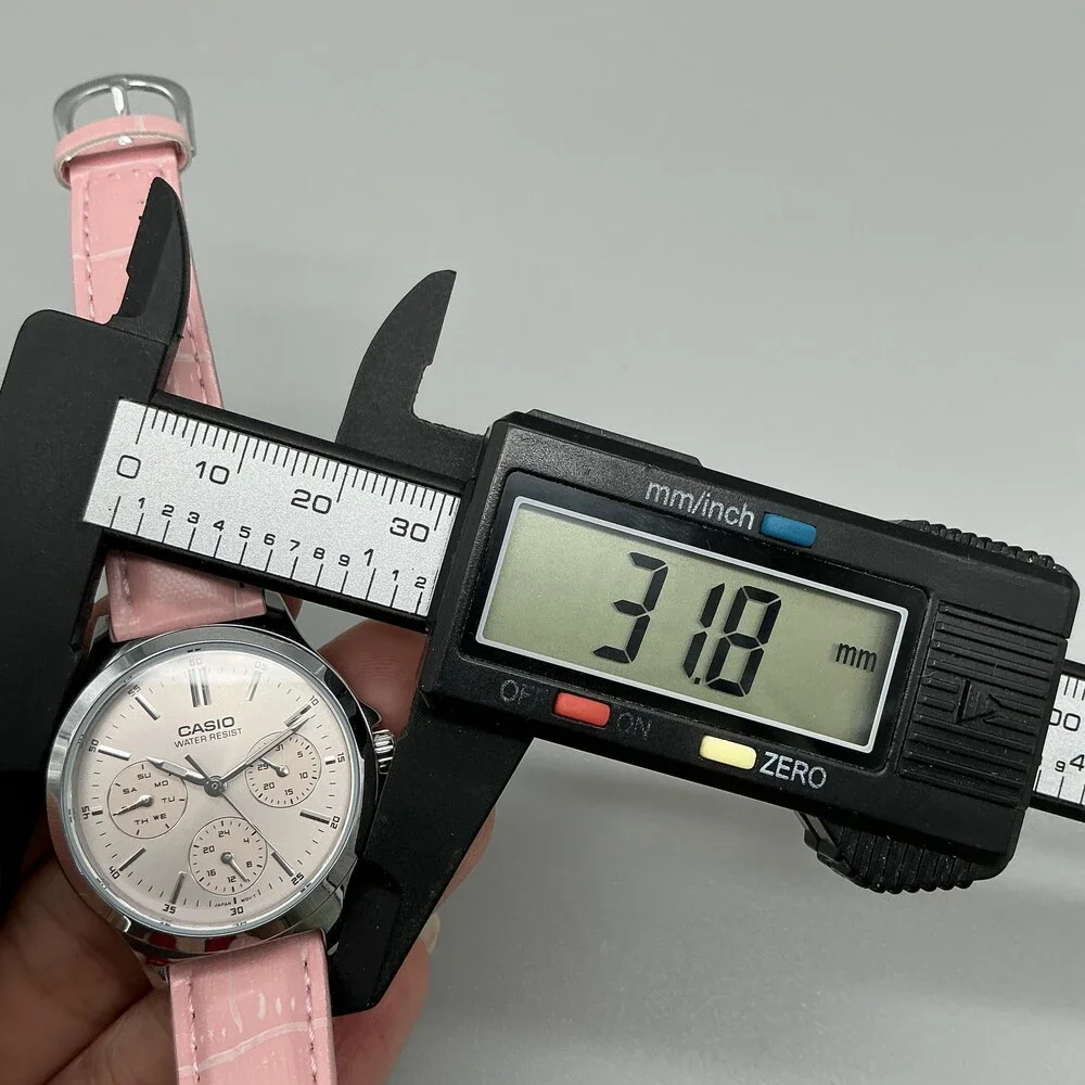 Casio LTP-V300 Womens Watch 32mm Pink Dial Silver Tone Day Date New Battery